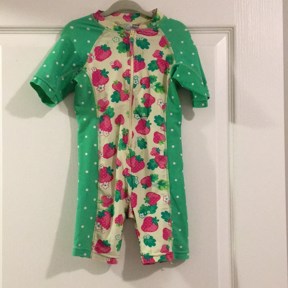 2T One piece strawberry bathing suit